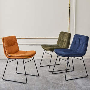 เก้าอี้เน้นเสียงเรียบง่ายสีเทาทันสมัยพร้อมขาโลหะสำหรับบ้านสำนักงานห้องนั่งเล่นห้องอาหารหรือที่นั่งในคาเฟ่ - Product Image 1