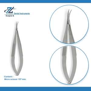 Micro-ciseaux avec manche plat, longueur de lame standard 7 mm, micro-ciseaux standard en acier inoxydable 157 mm, Pakistan - Product Image 3
