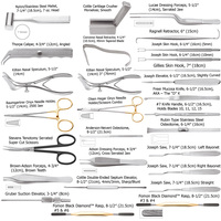 Ensemble de rhinoplastie Kaye Gruber de qualité chirurgicale en acier inoxydable 28 pièces ensemble de procédure de rhinoplastie Instruments de chirurgie du nez