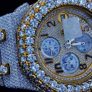Alta calidad de lujo automático Iced out VVS Clarity Moissanite Diamante tachonado Hip Hop reloj para hombres reloj joyería - Product Image 6