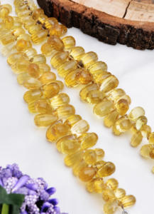 ลูกปัดควอตซ์น้ำผึ้งทรงแฟนซีเจียระไน 1 เส้น ธรรมชาติ สำหรับทำเครื่องประดับอัญมณี - Product Image 5