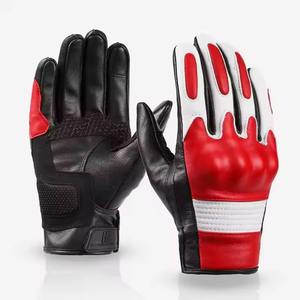 Guantes de moto Materiales de cuero genuino Diseño de logotipo personalizado Racing Road Moto Guante Verano Invierno con rango - Product Image 4