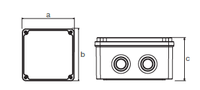 Scatola di Giunzione per Esterni OnElecs in Materiale ABS/PC, Impermeabile IP65, con Guarnizione in Gomma, Modello OSSJB 85x85x40mm