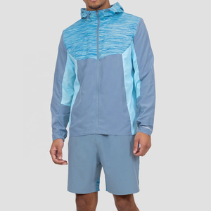 Ensemble 2 pièces de survêtement softshell à fermeture éclair personnalisée pour hommes, poignets élastiques imperméables, vestes de survêtement coupe-vent en nylon unisexe pour hommes - Product Image 3