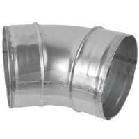 Partie système HVAC industriel Connecteur de conduit à 45 ° Degré Rond Métal Sortie réglable Coude Coude Sèche-linge Adaptateur de raccord de tuyau