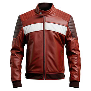 Veste en cuir pour homme, style décontracté, motard, en toile, à capuche, doublure en coton anti-UV, style moto et motard, prix de gros - Product Image 1