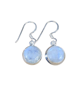 Cadeau pour les amoureux Pierre de lune de feu bleu Bijoux tendance Boucles d'oreilles pour femmes en argent sterling massif 925 parfait - Product Image 1