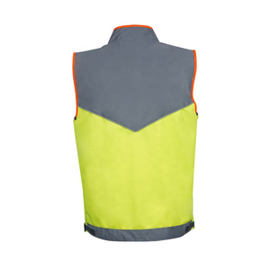 Gilet de sécurité réfléchissant en tissu tricoté haute visibilité le plus célèbre en gros avec protection de visibilité améliorée multi-poches - Product Image 6