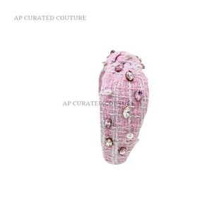 Fashionable Comfortable Tweed Fabric Head Band Sparkling Confetti Knotted <b>Headband</b> for <b>Women</b> Girls - Product Image 5