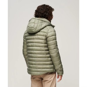 Warm Canvas High Street Hooded Puffer <b>Jacket</b> with Front Logo Custom Design Waterproof & <b>Heated</b> Unisex for Winter Season - Product Image 4