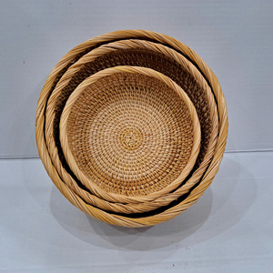 Chất lượng cao Việt Nam Xuất Khẩu nhà bếp trang trí nội thất lưu trữ mây phục vụ khay bán buôn cổ điển Vòng tròn phong cách - Product Image 2