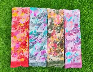 Georgette imprimée saree apesanteur cinq étoiles patta AVEC BLOUSE SAREE Tissu de meilleure qualité - Product Image 6