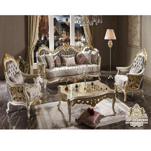 Magnificence Double Ensemble de Canapé Sculpté pour Salon Indien Fait à la Main Luxueux Ensemble de Canapé Meilleur Haut de Gamme Sculpté Blanc Or Pol - Product Image 1