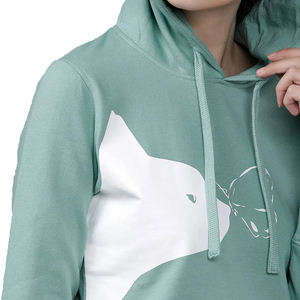 Top corto de moda para mujer sudaderas con capucha para High Street Drop Shoulder Knitted Short Length Crop Top Hoodies - Product Image 5