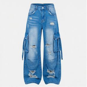Women's Summer Oversized Baggy <b>Denim</b> Jeans <b>Shorts</b> Straight Fit Distressed <b>Ripped</b> Raw Hem Breathable <b>Denim</b> Women <b>Denim</b> Pants - Product Image 1