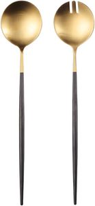 Best Seller Customised Stainless Steel Salad Servers Spoon Fork Set Rose Gold Plated Long Handle Eco-Friendly for Weddings - Product Image 5