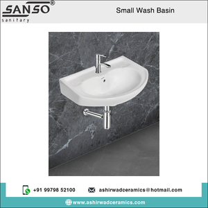 Fregadero de lavabo de forma ovalada de tamaño pequeño de diseño de lujo sostenible de calidad superior del exportador indio de un solo orificio para hotel en casa - Product Image 2