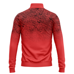 Sweat-shirt à col zippé 1/4 dégradé rouge corail pour homme, haut d'entraînement de football, pull de survêtement à manches longues, vente en gros - Product Image 2