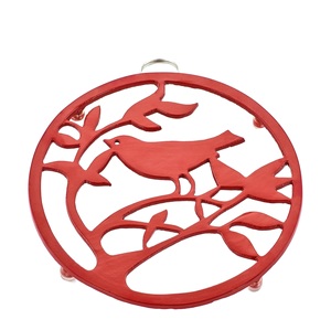 Floral Aluminum <b>Trivet</b> Decorative Heat Resistant Perforated <b>Metal</b> Hot Pad Stylish Accent Elegant Silver Kitchen Cookware Stand - Product Image 3