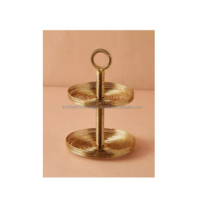 Soporte de pastel de Metal de diseño único Soporte redondo para cupcakes de 2 niveles para decoración Soporte de servidor de postres de frutas - Product Image 1