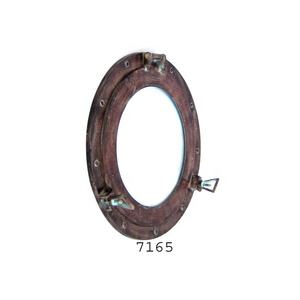 Marco de aluminio de 15 \ "de alta calidad, ojo de buey náutico, con acabado antiguo logotipo tallado, buen espejo de Metal pulido, diseño de logotipo envejecido - Product Image 4