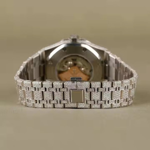 Elegante Reloj de Cuarzo Indio de Lujo en Acero Inoxidable con Diamante Moissanita Blanco, Esfera Redonda Clásica para Mujer, Regalo para Oficina - Product Image 2