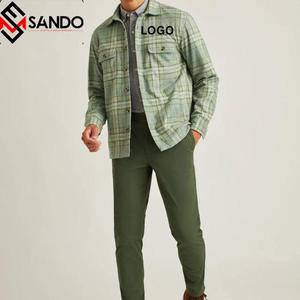 Custom logo Wholesale Cotton Long Sleeve Men Button Down Flannel <b>Shirts</b> <b>Plaid</b> <b>Shirt</b> for Men - Product Image 2