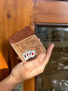 กระเป๋าหนังขอบสนามทำด้วยมือสไตล์ตะวันตกใหม่กระเป๋าใส่บัตรเอทีเอ็มมีสไตล์พร้อมอุปกรณ์ทำงานน่ารัก - Product Image 3