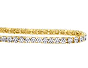 Bracelet de tennis classique en or jaune fabriqué avec des diamants cultivés en laboratoire Style coupe ronde Bijoux élégants pour femmes - Product Image 2