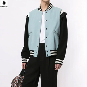 แจ็กเก็ตขนสัตว์มหาวิทยาลัยแขนยาวสำหรับผู้ชาย, เสื้อแจ็คเก็ตแขนยาวมีฮู้ดเสื้อกันลมน้ำหนักเบาใส่สบาย - Product Image 2