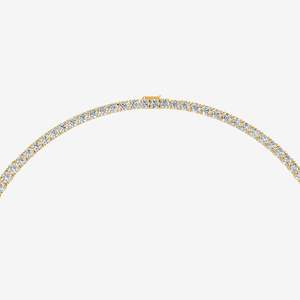 Collier tennis classique harmonieux en diamants de laboratoire ronds de 10 carats, qualité EF-VVS2, en or jaune 14 carats, pour la création de bijoux - Product Image 1