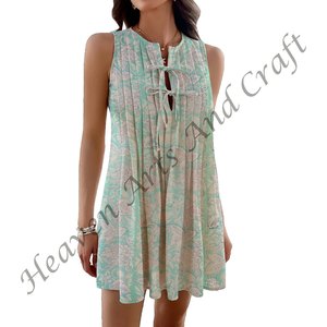 Ropa de Algodón con Estampado Tribal Bohemio Gitano Hippie - Vestido de Algodón al por Mayor - Top Túnica Halter Ropa de India y Pakistán - Product Image 1