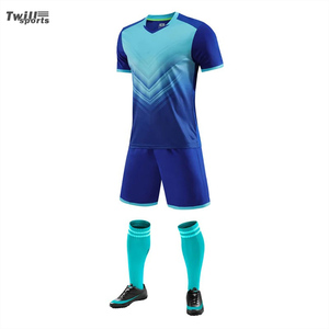 High Quality Spandex/Cotton Men's Soccer Uniform Custom Colors Logo V-neck Comfortable Breathable Adult Regular Fit Design Twill - Product Image 3