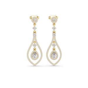 ต่างหูเพชรแล็บ 1.296 กะรัต สำหรับผู้หญิง ความใส VVS-VS EF  ทอง 18KT, 14KT, 10KT และเงิน 925  ทองชมพู, ทองเหลือง, ทองขาว - Product Image 1