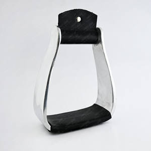 Venta caliente estribos occidentales para montar a caballo equipo de sillín inglés cuero transpirable atado a mano grabado campana de aluminio superior - Product Image 1