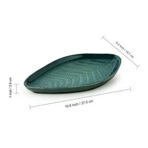 Set of 2 Sea Green <b>Ceramic</b> <b>Serving</b> <b>Platters</b> for Weddings and Diwali Festivities - Product Image 5