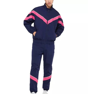 Vente chaude grande taille automne Streetwear mode ensemble coupe-vent survêtement ensemble unisexe 100% coton respirant léger - Product Image 1