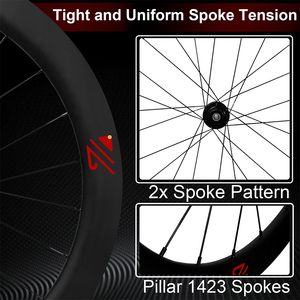 Set di Ruote in Carbonio BUCKLOS YN1500 per Bici da Strada, 700C, Freno a Disco Center Lock, 45/50/57mm - Product Image 5