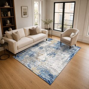 Tapis de salon LXDP-0812 gris argenté traditionnel oriental imprimé numériquement, lavable en machine, en chenille, antidérapant, vente en gros - Product Image 2