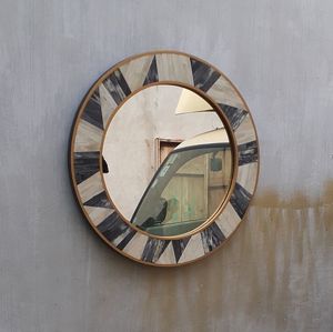 Miroir mural moderne de luxe avec incrustation d'os de qualité supérieure pour bureau à domicile et salon Installation facile à suspendre - Product Image 2