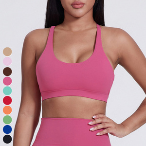 Soutien-gorge de sport à col en U pour femmes de haute qualité pour Gym Fitness Top Workout Yoga Set Cross Back Underwear for Sports - Product Image 1