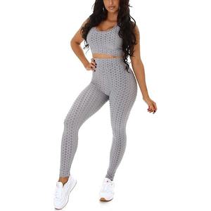 Conjunto de fitness hecho a medida para mujer Opciones de color de patrón sólido y soporte de etiqueta privada - Product Image 1