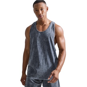 Nouveau design débardeur de sport délavé à l'acide, coupe classique, haute qualité, en polyester/coton respirant, écologique, style urbain pour homme - Product Image 2