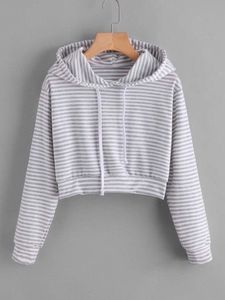 Custom Luxury Clothing Manufacturers Women's Striped Sweatshirts Hoodies Pullovers & <b>Zip</b> <b>Ups</b> - Product Image 4