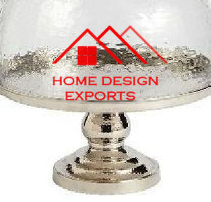 Silver Finished Hot Selling Decorative <b>Glass</b> <b>Dome</b> <b>Cake</b> Stand Decorations Unique 2025 New Design Wooden Table Top <b>cake</b> Stands - Product Image 3