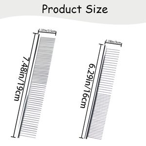 OEM Wholesale High Quality Stainless Steel Grooming <b>Comb</b> Rounded Teeth Non-Slip Grip for Long Short Haired Dogs Cats Simple - Product Image 2