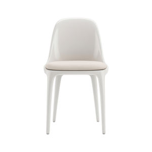 LumaCurve Modern Glossy White Dining <b>Chair</b> - Product Image 2