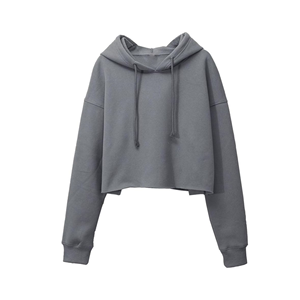 2025 Women's Long Sleeve <b>Cropped</b> <b>Zip</b>-<b>Up</b> <b>Hoodie</b> Breathable Lined Sweatshirts Jackets for Winter & Spring Custom 100% Cotton - Product Image 1