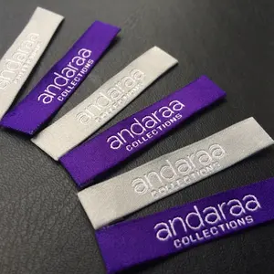Etiquetas tejidas de la mejor calidad para ropa, logotipo de prensa de calor de transferencia personalizada, etiquetas de etiqueta de ropa personalizadas, etiquetas de nombre tejidas con láser - Product Image 2