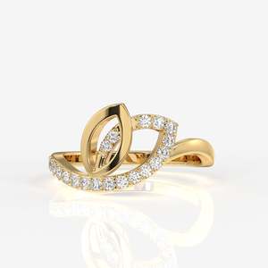 Floral Grace Lab Grown Cushion Cut Diamond 9k Gold <b>Ring</b> Romantic <b>Dainty</b> Engagement <b>Ring</b> with Pure Gold and Rhodium Plating - Product Image 1
